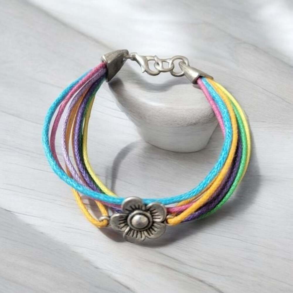 Multi color flower bracelet